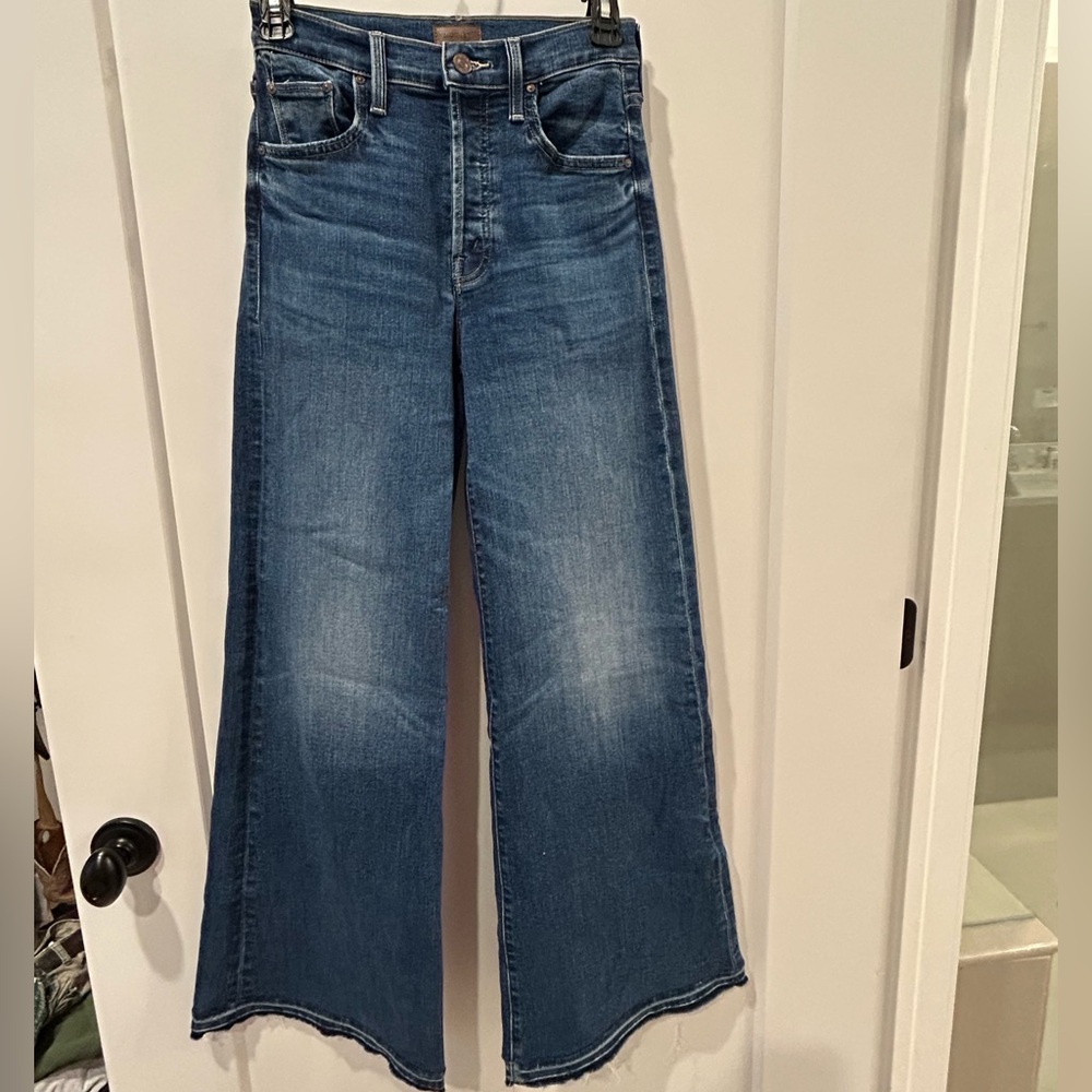 MOTHER Blue Flare Wide Leg Jeans